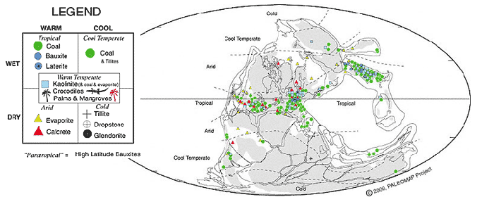 Pal&eacute;og&eacute;ographie du carbonif&egrave;re dans les conceptions actuelles